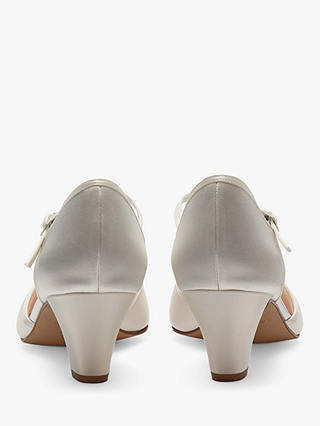 Rainbow Club Shirley Wide Fit Court Shoes, Ivory Satin