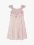 Monsoon Kids' Estella Lace Sleeve Maxi Dress, Pink