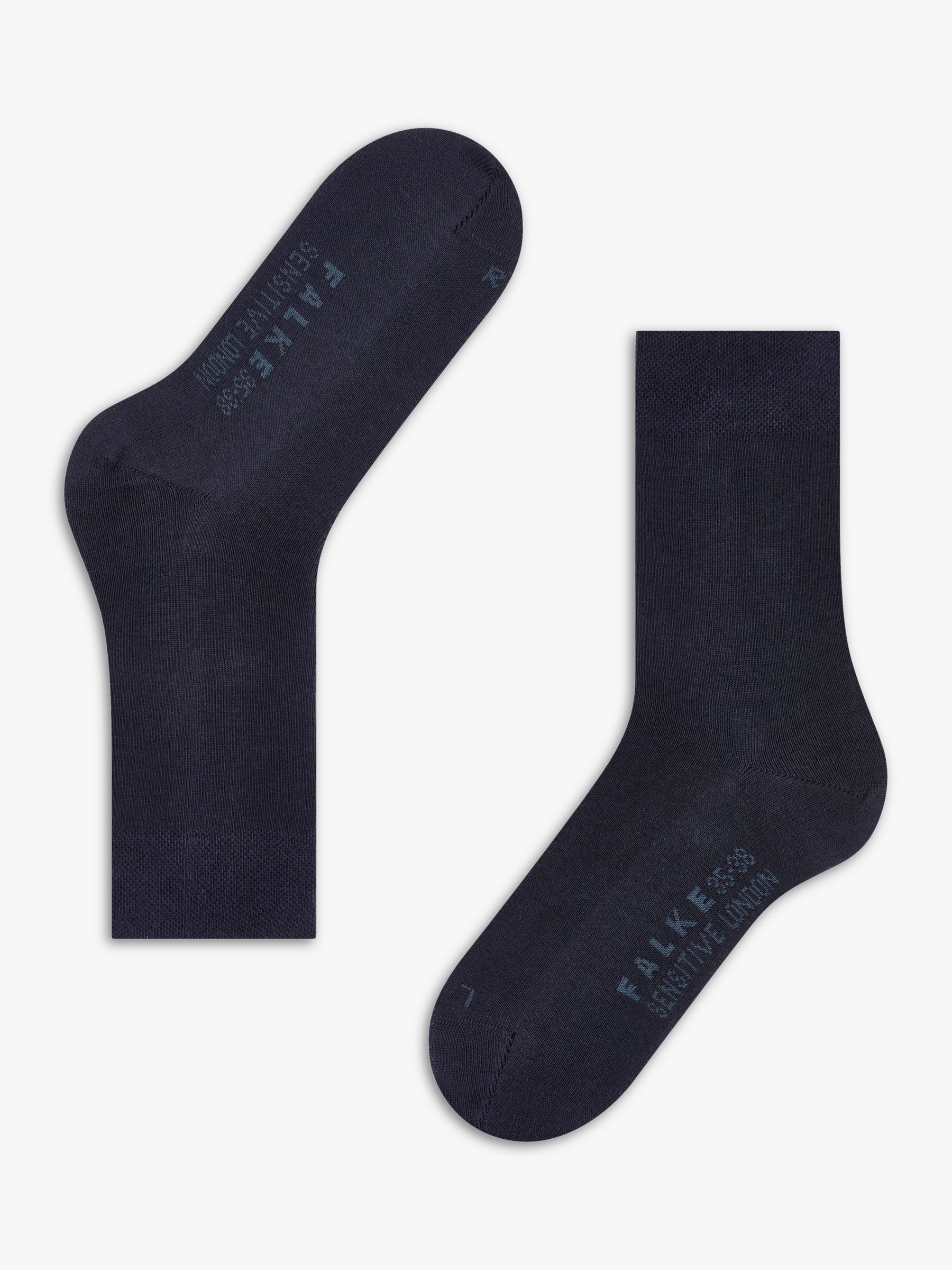 FALKE Sensitive London Cotton Rich Ankle Socks, Blue at John Lewis ...