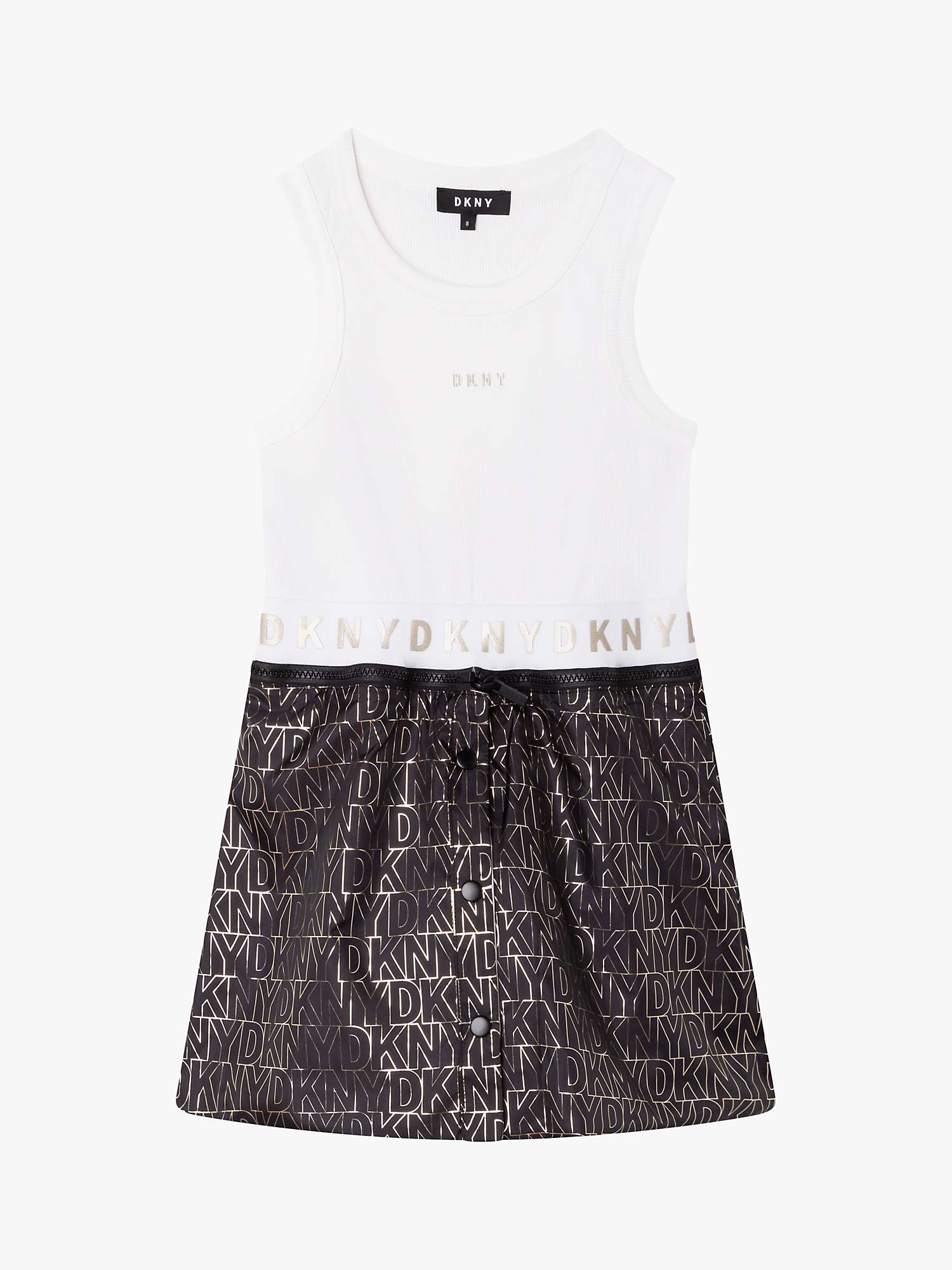 Buy DKNY Kids' Colour Block Tank Top Dress, White/Multi Online at johnlewis.com