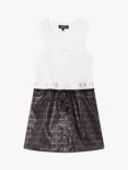 DKNY Kids' Colour Block Tank Top Dress, White/Multi