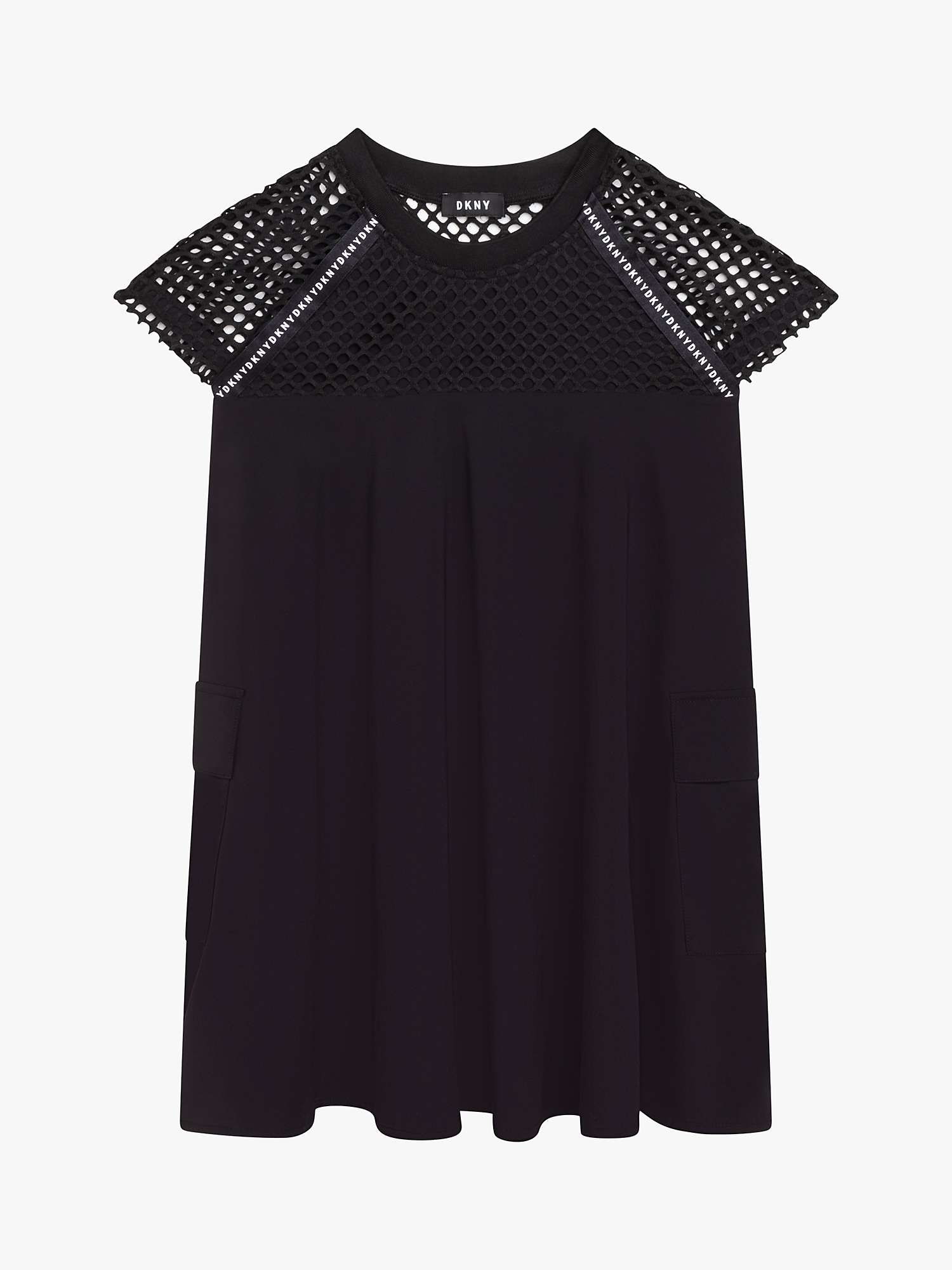 Buy DKNY Kids' Mesh Sleeve Dress, Black Online at johnlewis.com