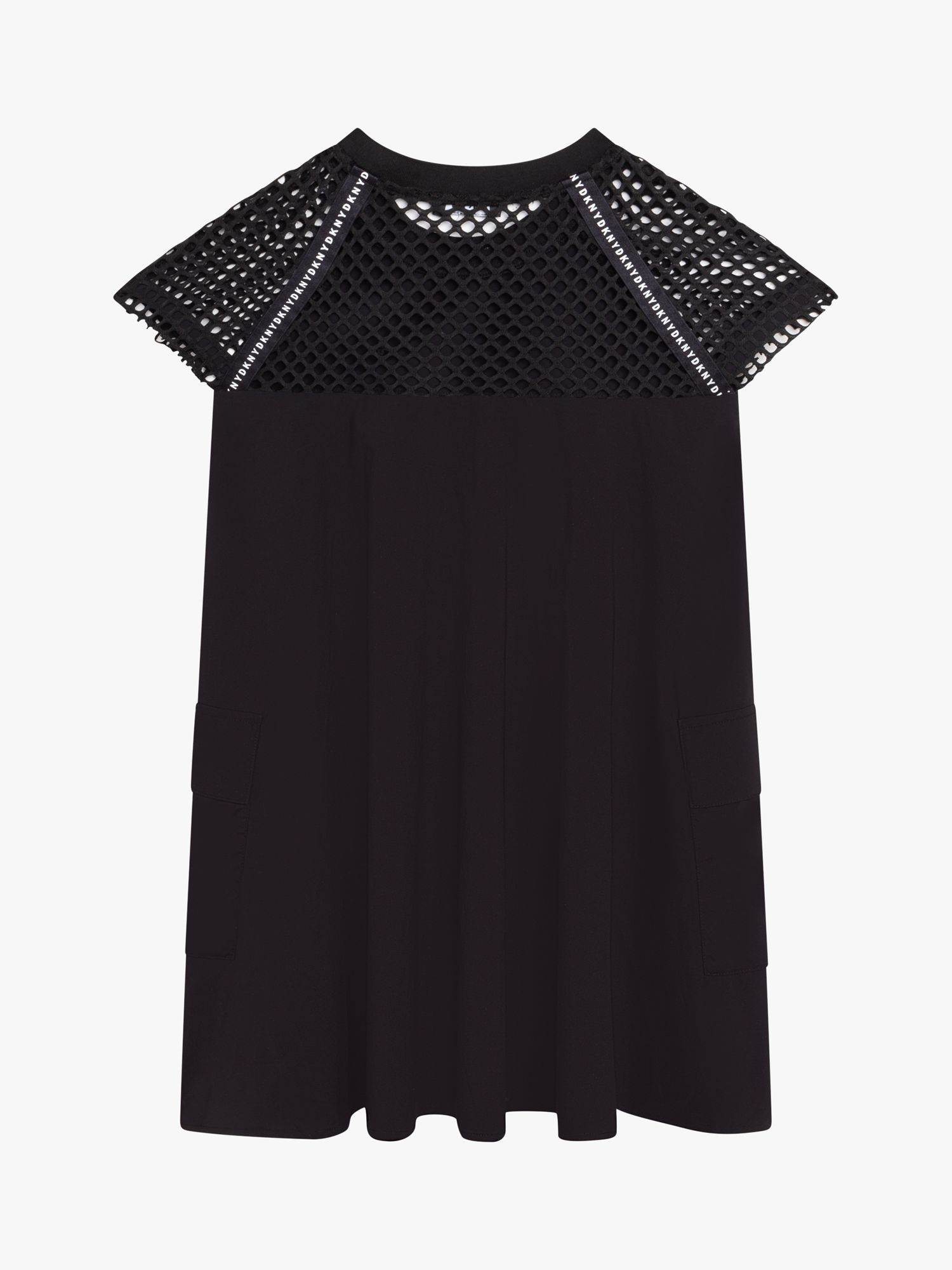 Buy DKNY Kids' Mesh Sleeve Dress, Black Online at johnlewis.com
