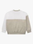 DKNY Kids' Colour Block Logo Sweatshirt, Beige Chine