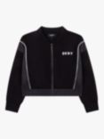 DKNY Kids' Zip Up Logo Jacket, Black