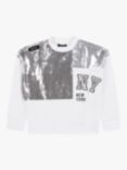 DKNY Kids' Fancy Sequin Sweatshirt, Silver/White