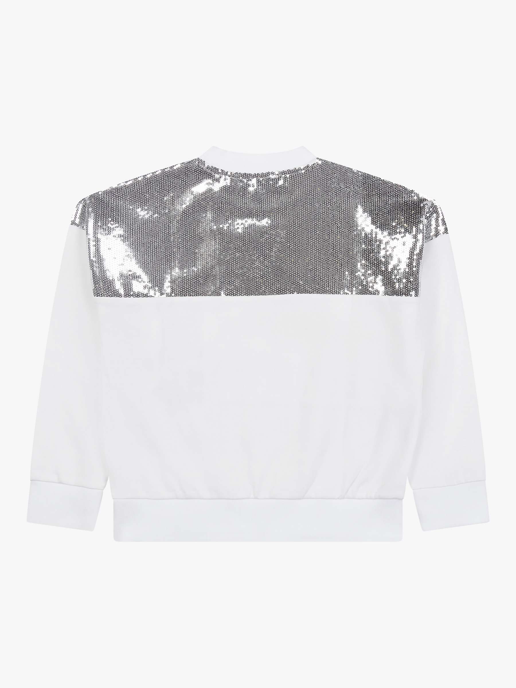 Buy DKNY Kids' Fancy Sequin Sweatshirt, Silver/White Online at johnlewis.com