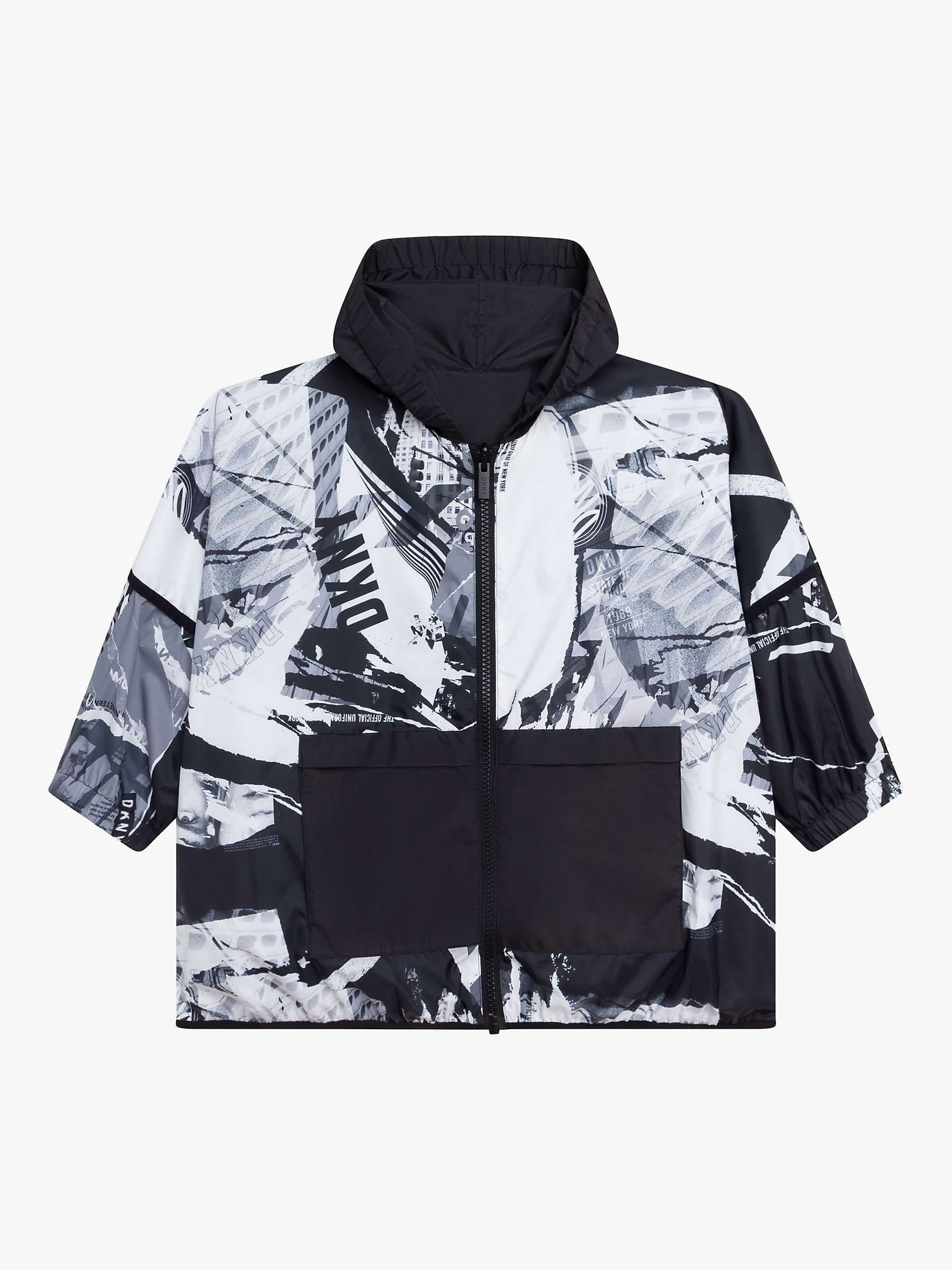 Buy DKNY Kids' Abstract Print Reversible Windbreaker Jacket, Black/White Online at johnlewis.com