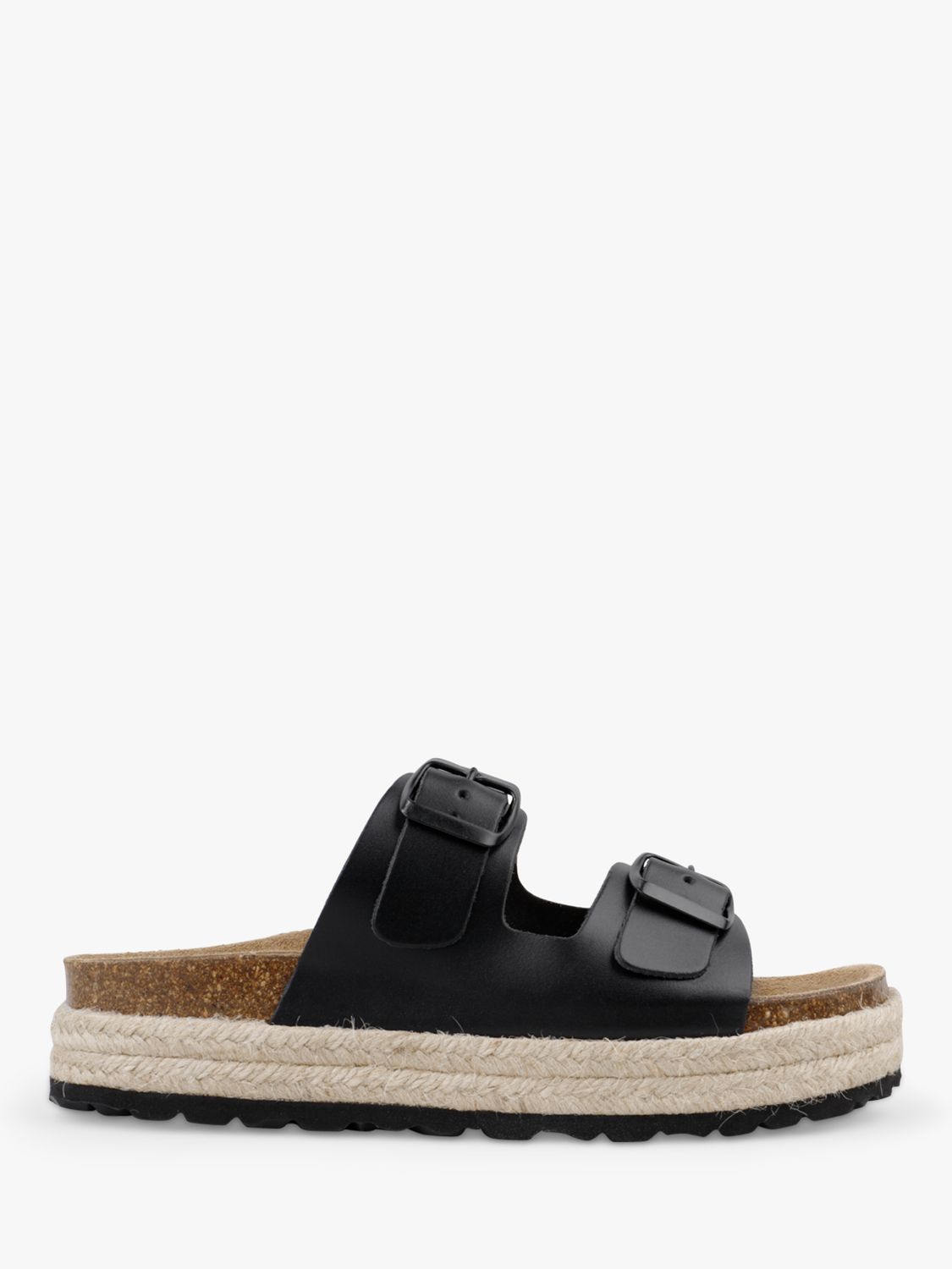 HUSH Woodstock Leather Flatform Slider Sandals