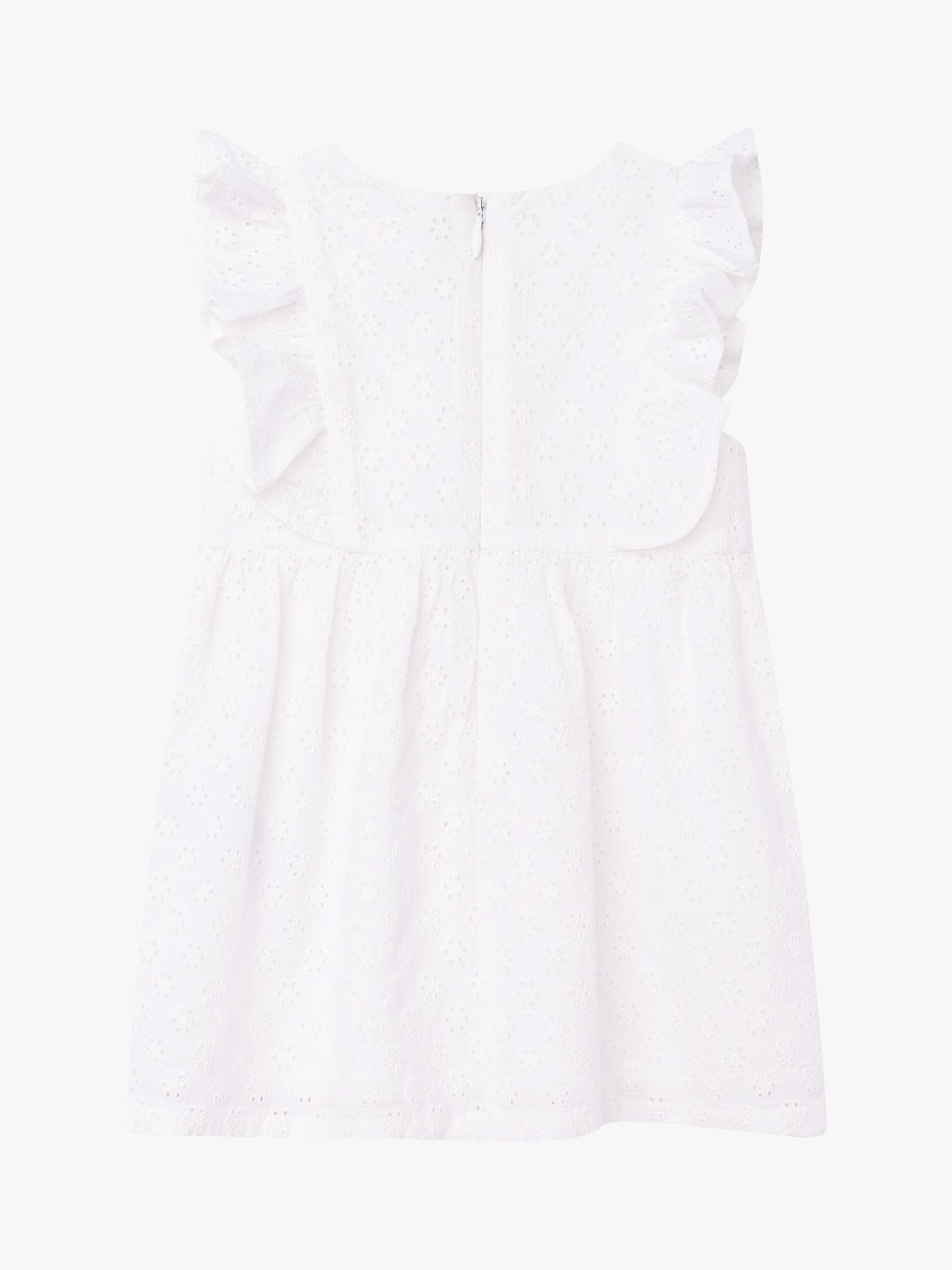 Carrément Beau Baby Embroidered Short Sleeve Dress, White, 6 years
