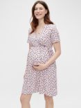 Mamalicious Kaia Spot Print Maternity Wrap Dress, Purple