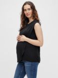 Mamalicious Alison Sleeveless Maternity & Nursing T-Shirt, Black