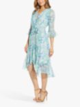 Adrianna Papell Floral Chiffon Midi Dress, Blue/Multi