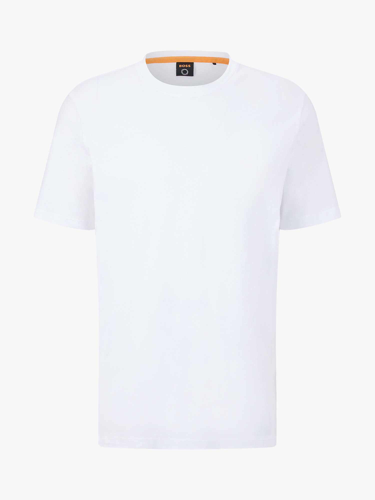 BOSS Tales Tonal Logo T-Shirt, White at John Lewis & Partners
