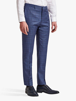 Ted Baker Apri Check Wool Blend Suit Trousers, Blue
