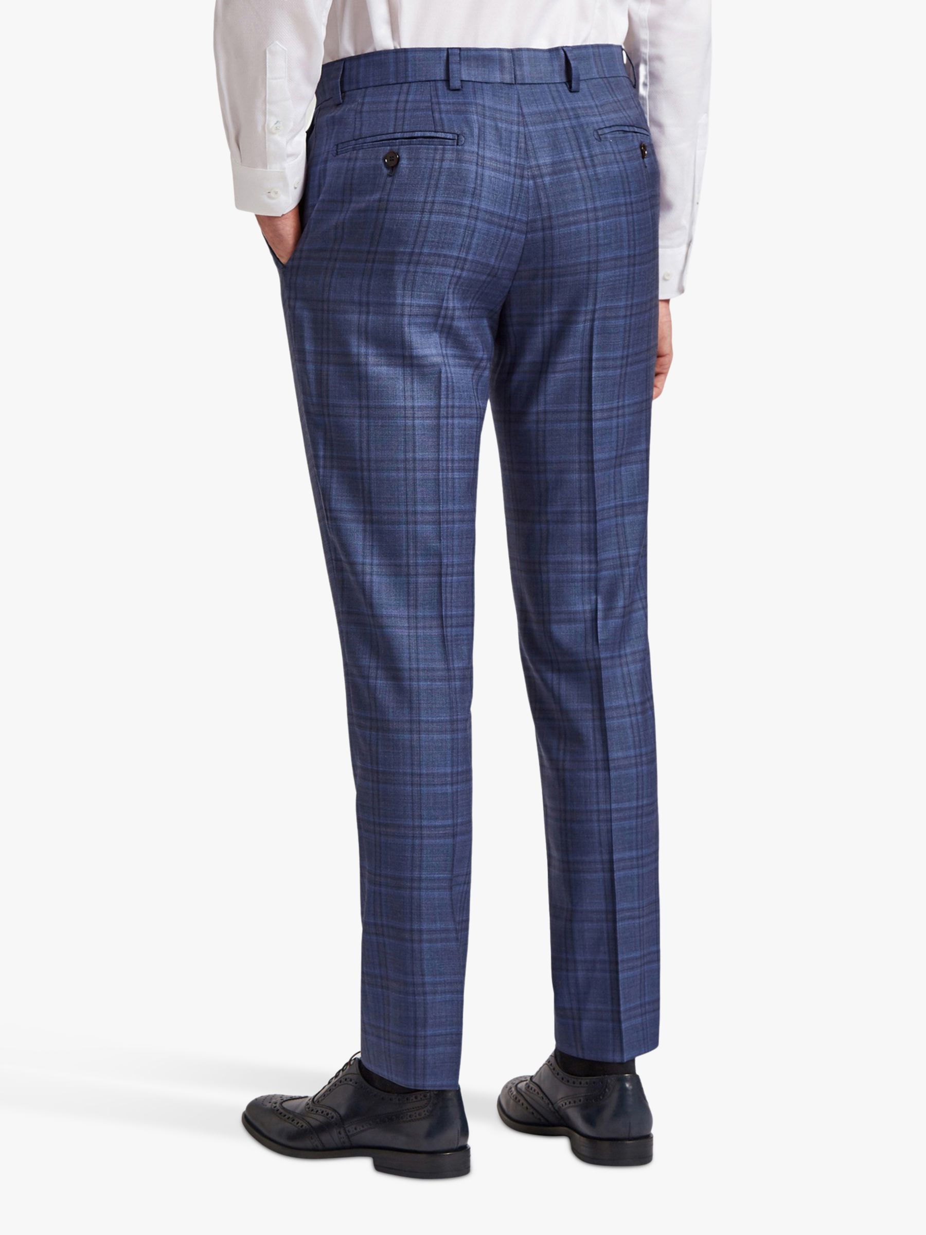 Ted Baker Apri Check Wool Blend Suit Trousers, Blue at John Lewis ...