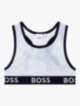 HUGO BOSS Kids' Abstract Under Top Crop Top, Light Sky