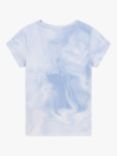BOSS Kids' Tie Dye Logo Short Sleeve T-Shirt, Light Sky