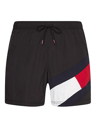 Tommy Hilfiger Recycled Nylon Flag Swim Shorts, Black