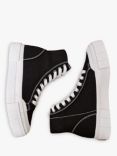 Good News Juice Lace Up Hi-Top Vegan Trainers, Black