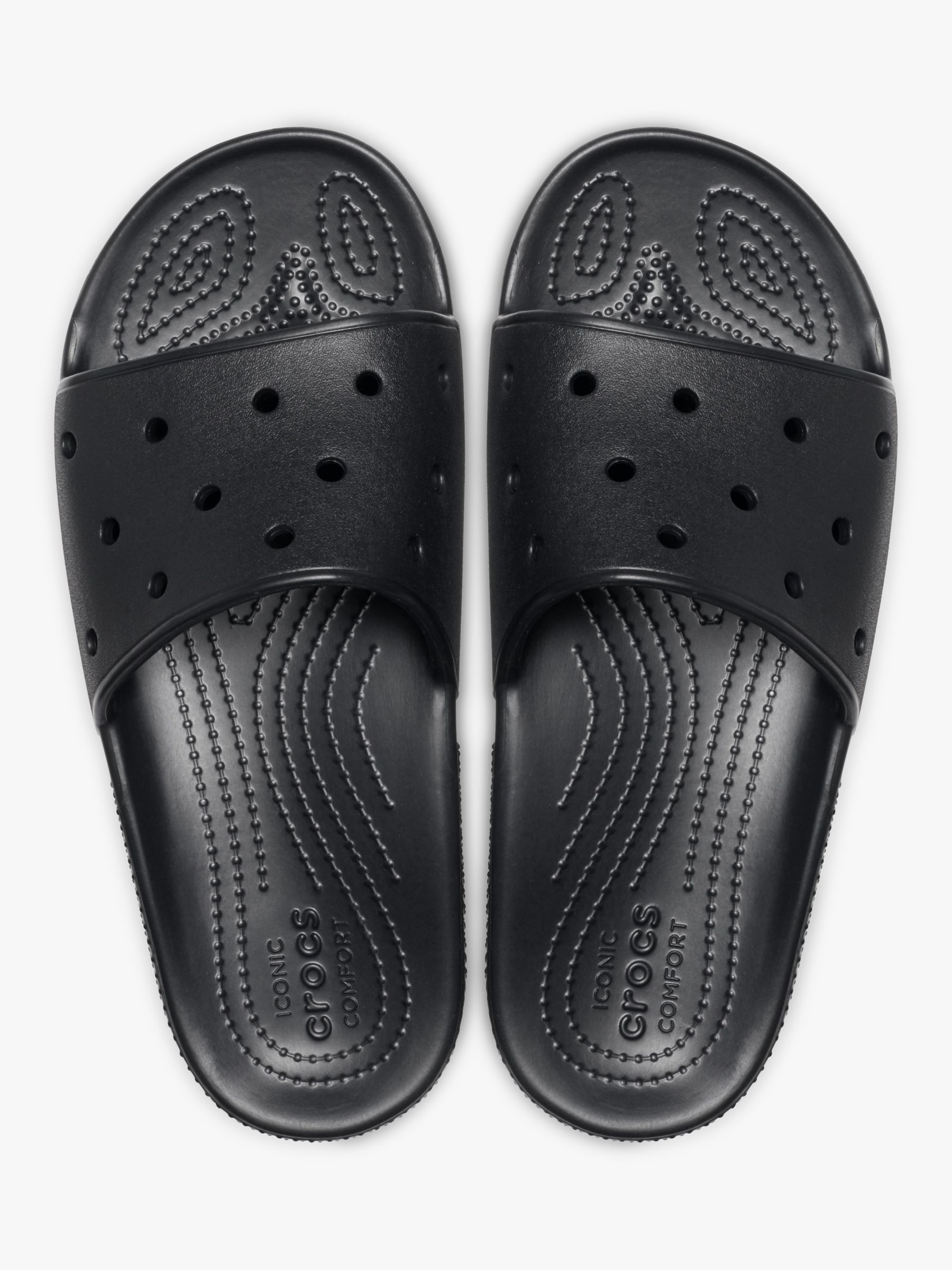 Buy Crocs Classic Sliders, Black Online at johnlewis.com
