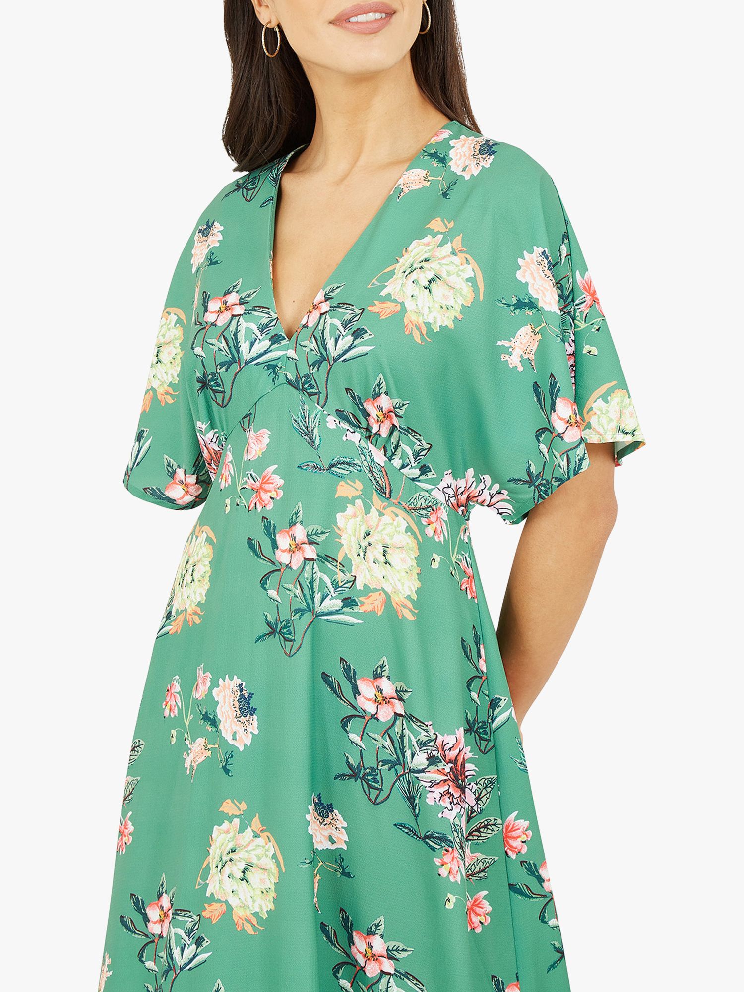 Yumi Oriental Blossom Print Midi Dress ...