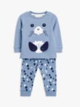 John Lewis Baby Seal Face Spot Print Pyjama Set, Blue