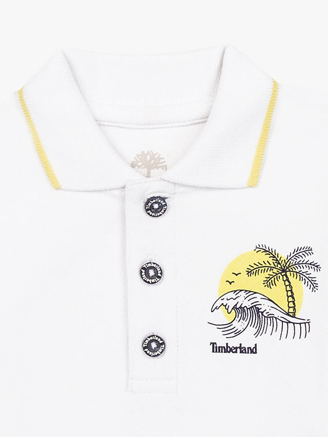 Timberland Baby Wave Logo Polo Shirt, White