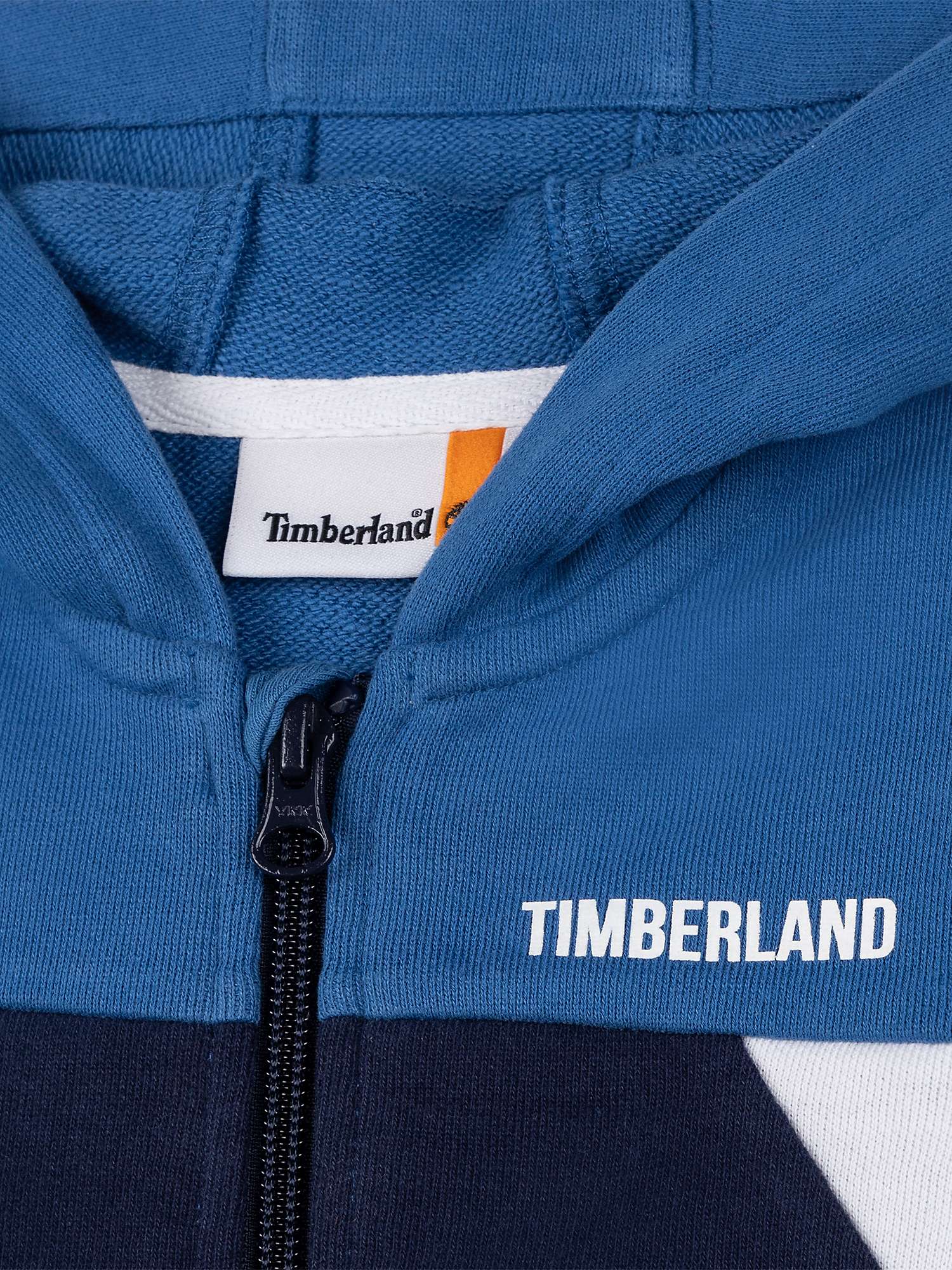 Buy Timberland Baby Colour Block Zip Front Hoodie, Blue/Multi Online at johnlewis.com