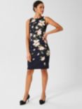 Hobbs Moira Magnolia Print Dress, Navy/Multi