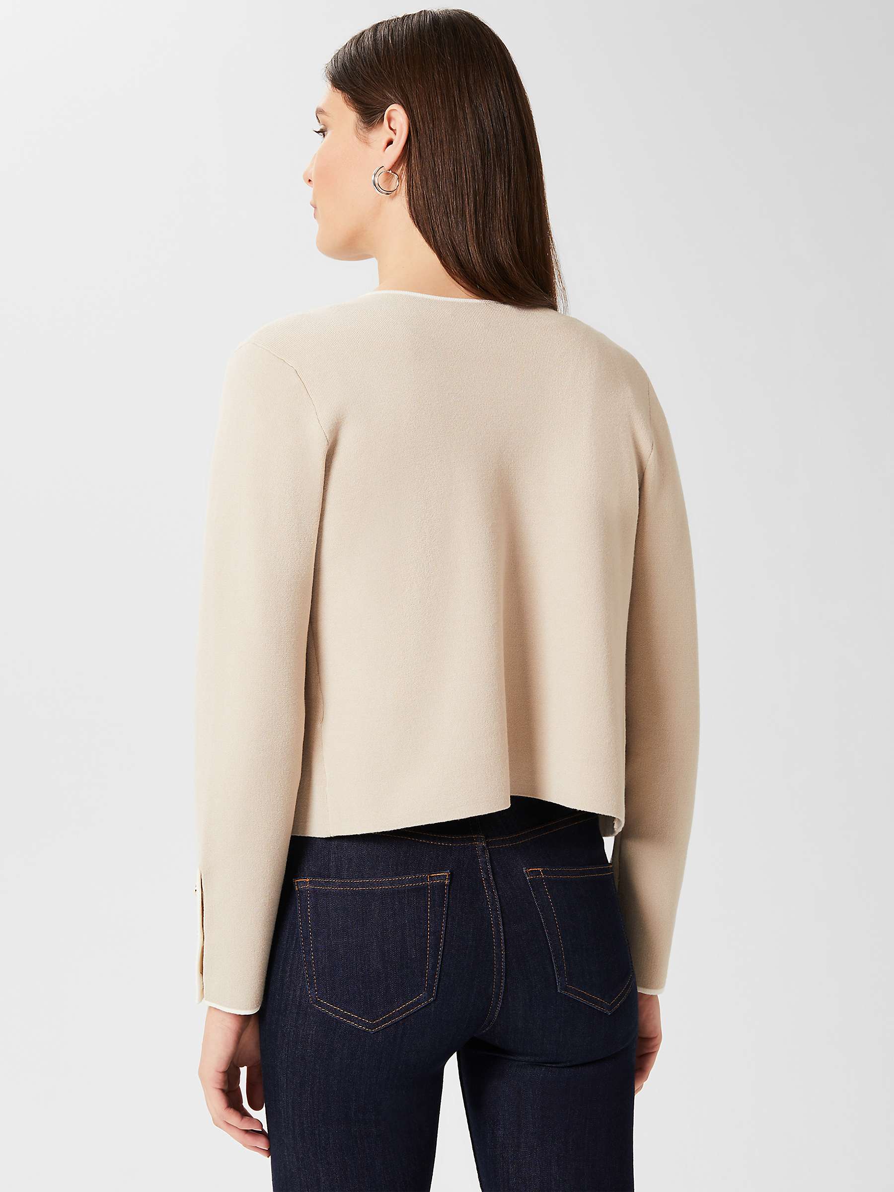 Hobbs Darcy Knitted Jacket, Stone Ivory at John Lewis & Partners