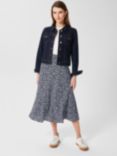 Hobbs Angie Floral Midi Skirt, Navy/Multi