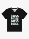 HUGO BOSS Baby Logo Short Sleeve Cotton T-Shirt, Black