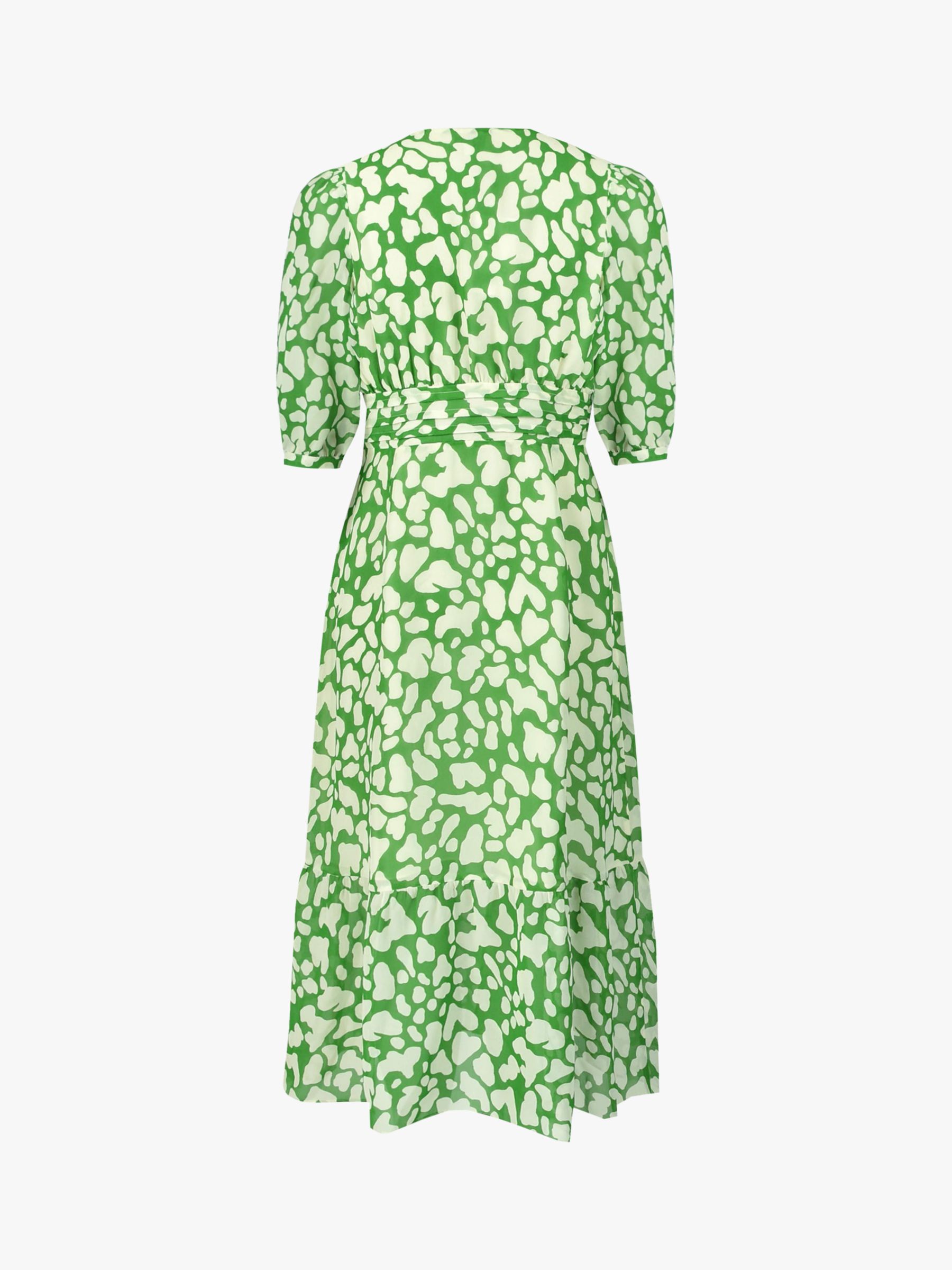 Ro&Zo Animal Print Midi Dress, Green/Ivory at John Lewis & Partners