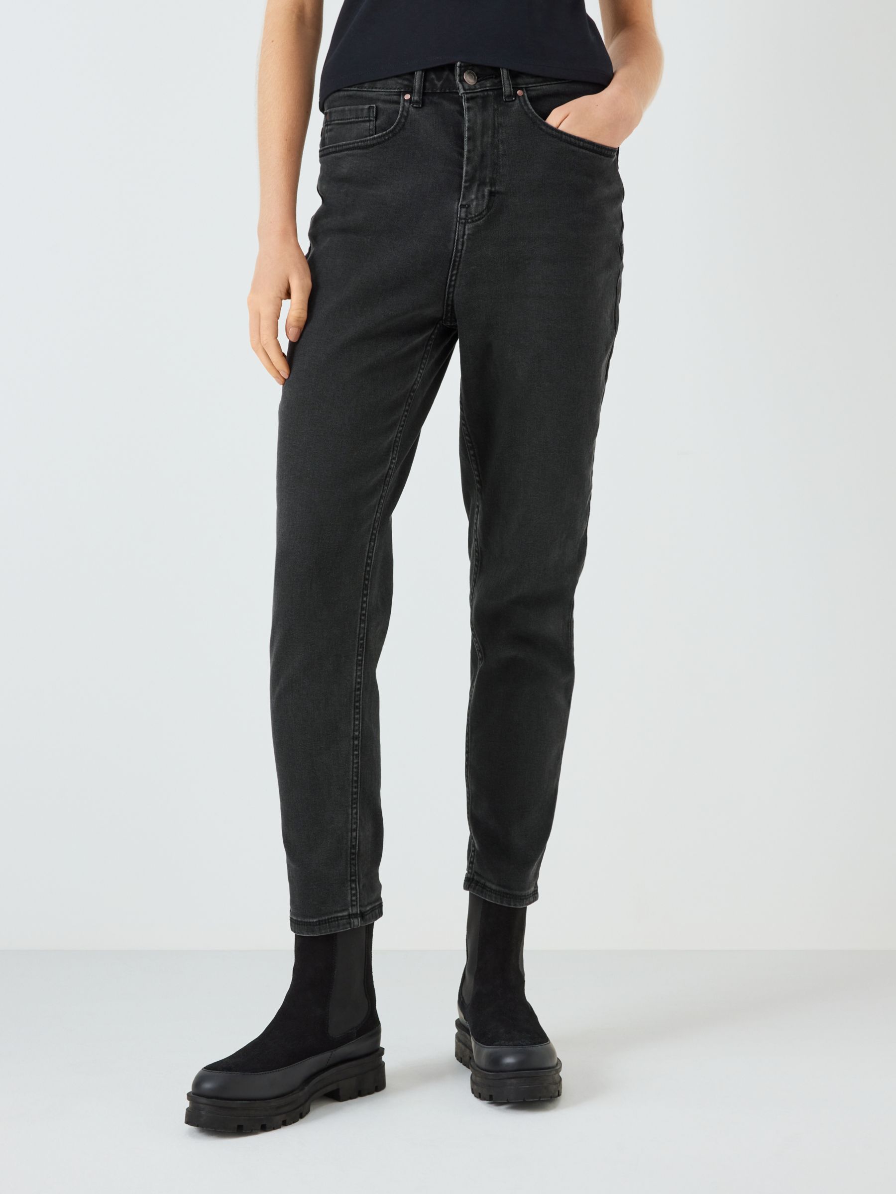 Topshop Petite faux leather straight leg trouser in black, £46.00