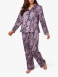 Wolf & Whistle Animal Print Satin Pyjama Set, Lilac