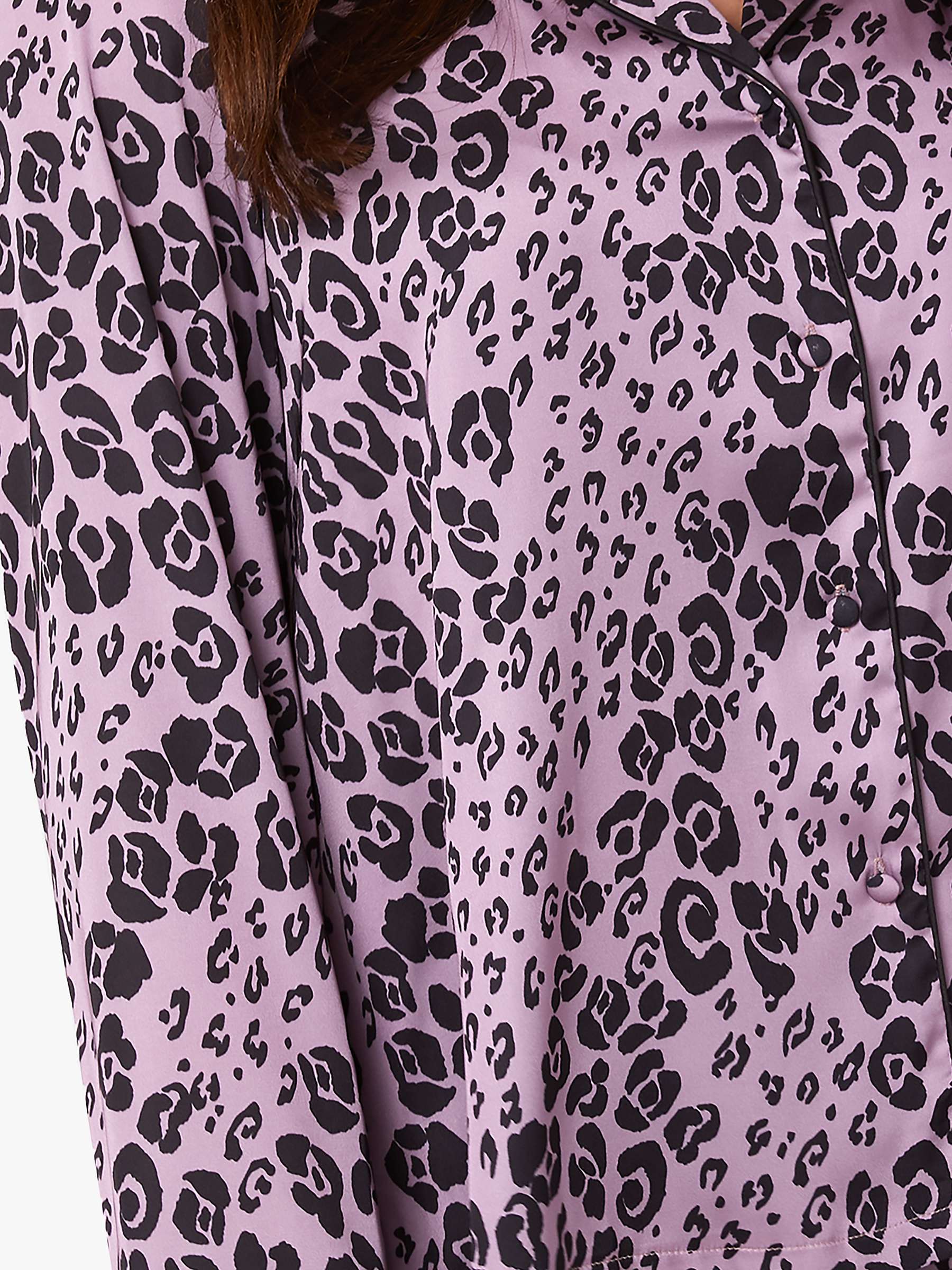 Buy Wolf & Whistle Animal Print Satin Pyjama Set, Lilac Online at johnlewis.com
