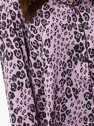 Wolf & Whistle Animal Print Satin Pyjama Set, Lilac