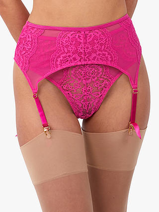 Felicity Hayward x Playful Promises Ophelia Cut Out Lace Suspender Belt, Pink