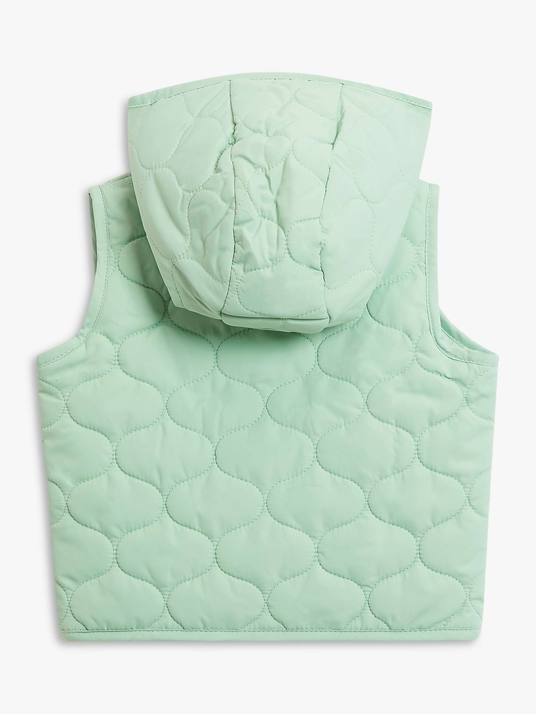 Buy John Lewis Baby Plain Quilted Hooded Gilet, Green Online at johnlewis.com