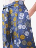 White Stuff Themba Floral Linen Midi Skirt, Blue/Multi