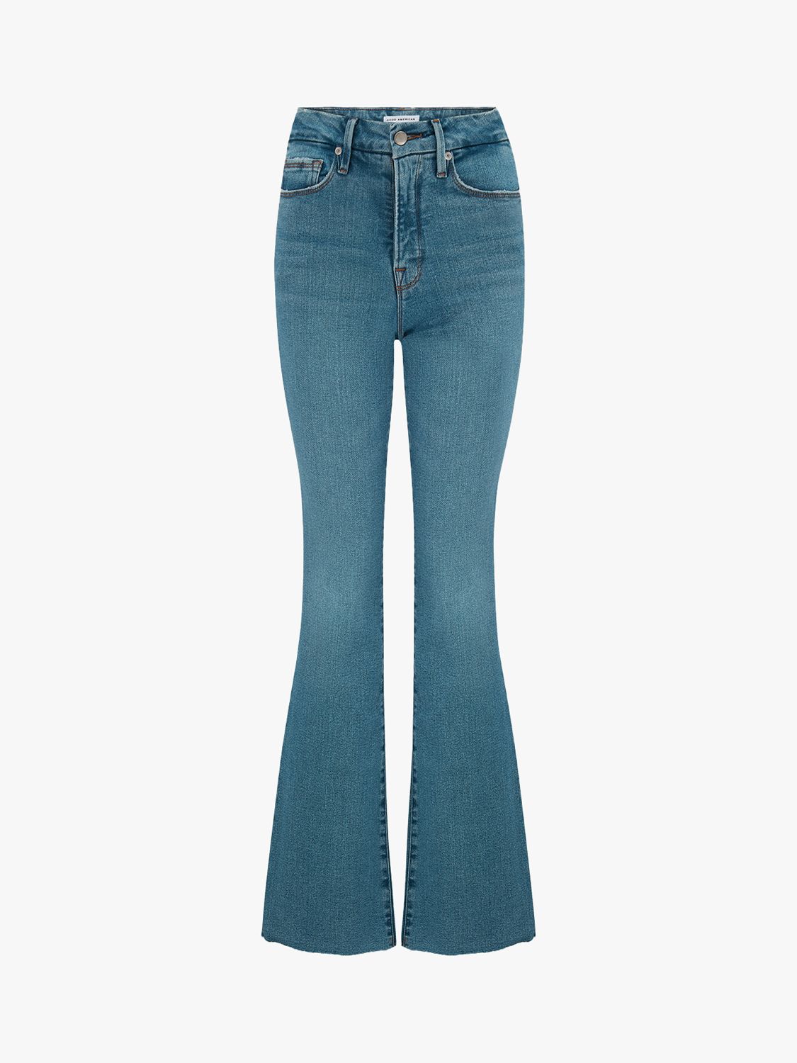 Good American Classic Plain Bootcut Jeans, Blue at John Lewis & Partners