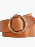 HUSH Brindisi Leather Jeans Belt, Tan/Gold