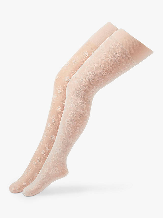 Monsoon Kids' Lacey Tights, Pack of 2, Pink