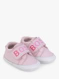 HUGO BOSS Baby Logo Riptape Shoes, Baby Pink