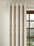 John Lewis Picot Stripe Embroidery Pair Lined Eyelet Curtains