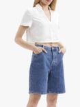 Calvin Klein Jeans Logo Cropped Blouse, Bright White