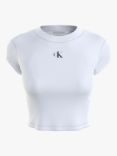 Calvin Klein Slim Cropped Ribbed T-Shirt, Bright White