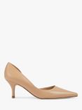 L.K.Bennett Hazel Leather Kitten Heel Open Court Shoes, Camel