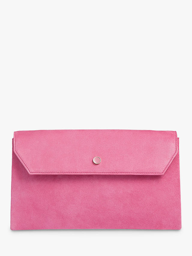 L.K.Bennett Dora Suede Envelope Clutch Bag, Pink